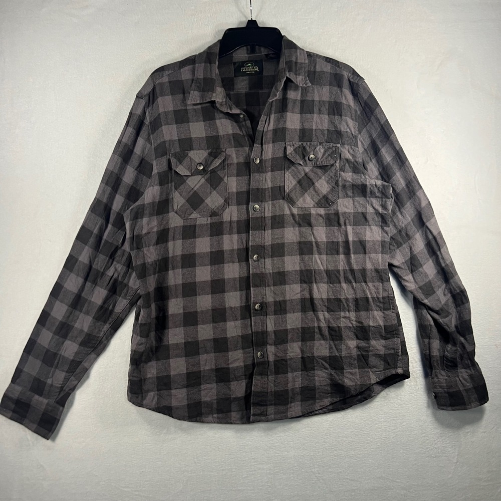 Red Head Flannel Shirt Mens Medium Plaid Button Up Long Sleeve Cotton